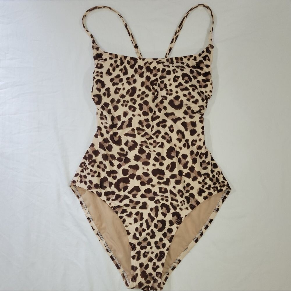 Kona Sol Size Medium Leopard Print Wrap Belt One Piece Swimsuit NEW - Picture 6 of 8